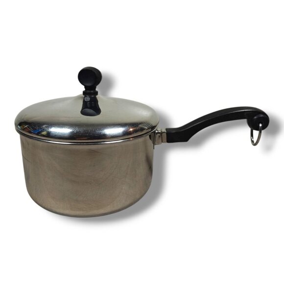 Vintage Farberware Aluminum Clad 2 Qt Stainless Steel Saucepan With Lid - Picture 1 of 9